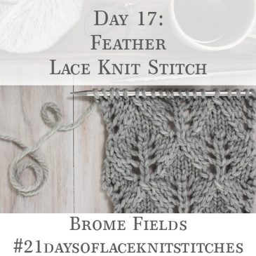 Swatch of the Feather Diamond Lace Knit Stitch