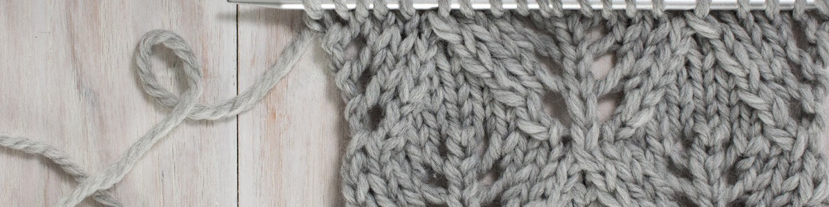 Swatch of the Feather Diamond Lace Knit Stitch