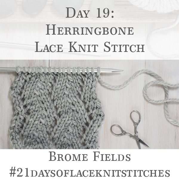 Swatch of the Herringbone Lace Knit Stitch