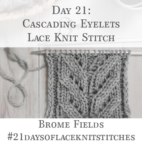 Swatch of Cascading Leaves Lace Knit Stitch