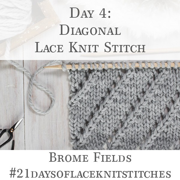 Diagonal Lace Knit Stitch