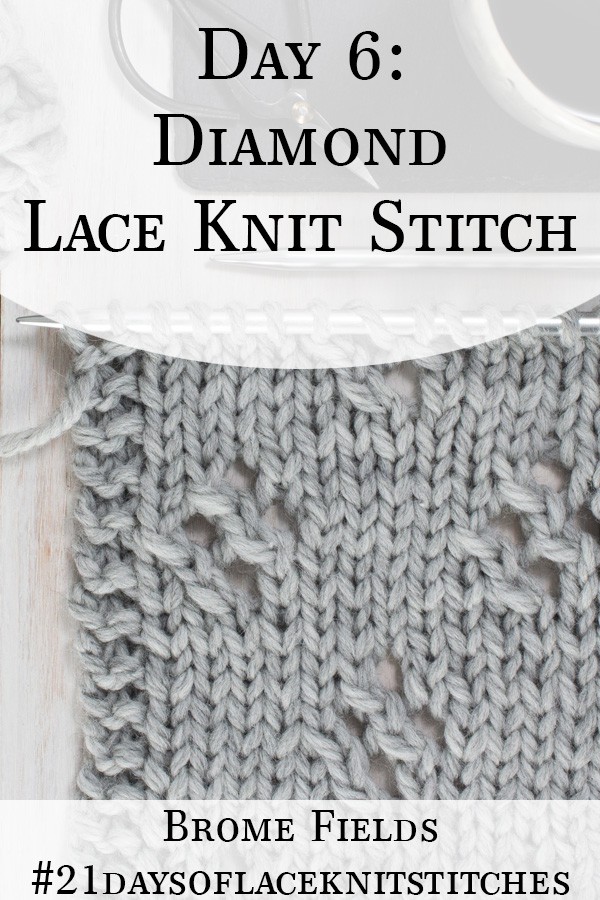 Swatch of the Diamond Lace Knit Stitch