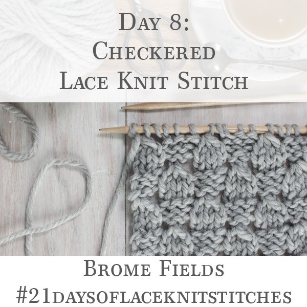 Swatch of the Checkered Lace Knit Stitch