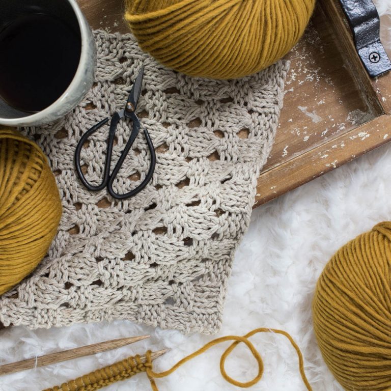 Checkered Lace Knitting Pattern