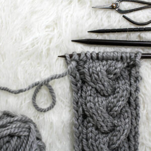 swatch of basic braid cable knit stitch