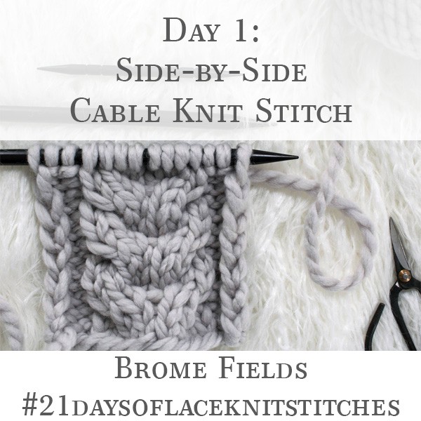 Day 1 : Side-by-Side Cable Knit Stitch : #21daysofcableknitstitches