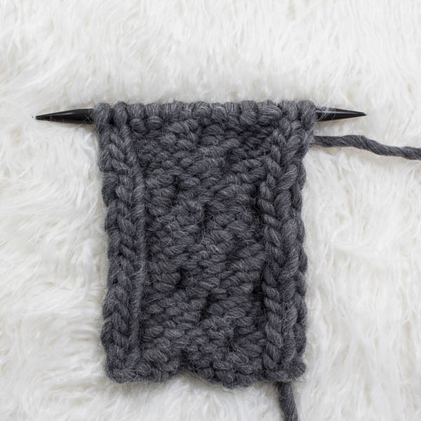 swatch of cable knit stitch