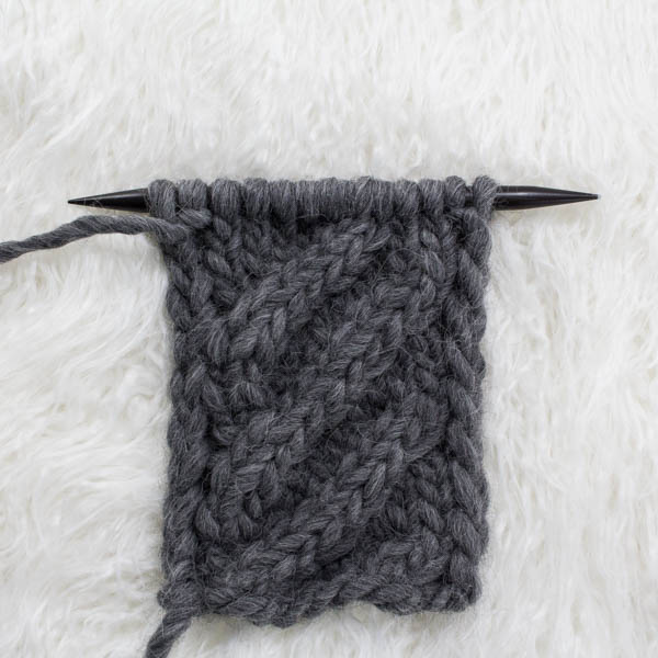 swatch of cable knit stitch