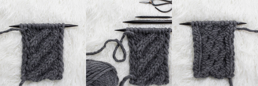 swatch of cable knit stitch