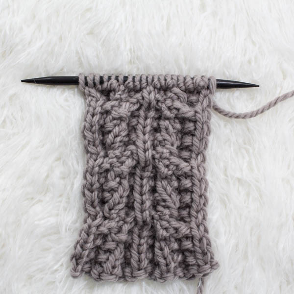 swatch of cable knit stitch