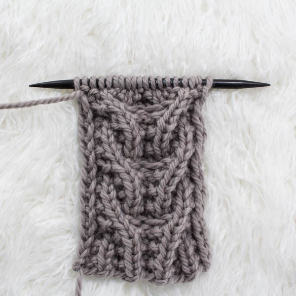 swatch of cable knit stitch