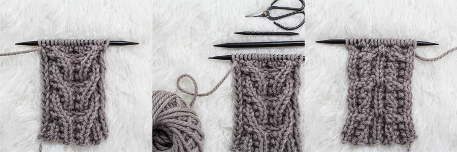 swatch of cable knit stitch