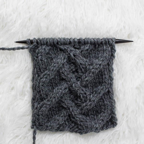 swatch of cable knit stitch