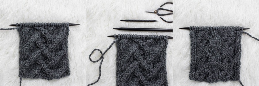 swatch of cable knit stitch