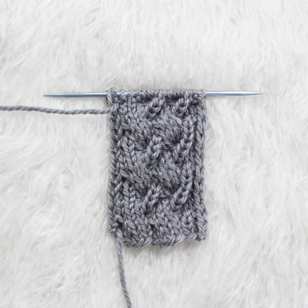 swatch of cable knit stitch