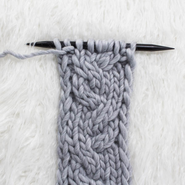 swatch of cable knit stitch