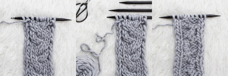 swatch of cable knit stitch