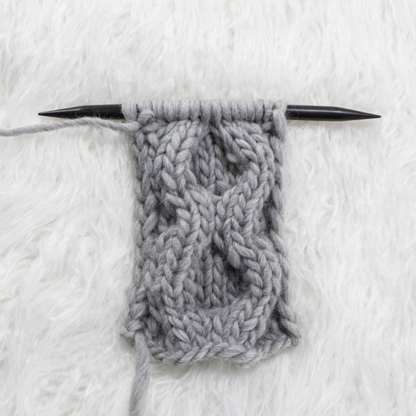 swatch of cable knit stitch