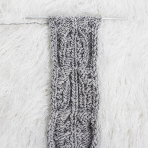 swatch of cable knit stitch