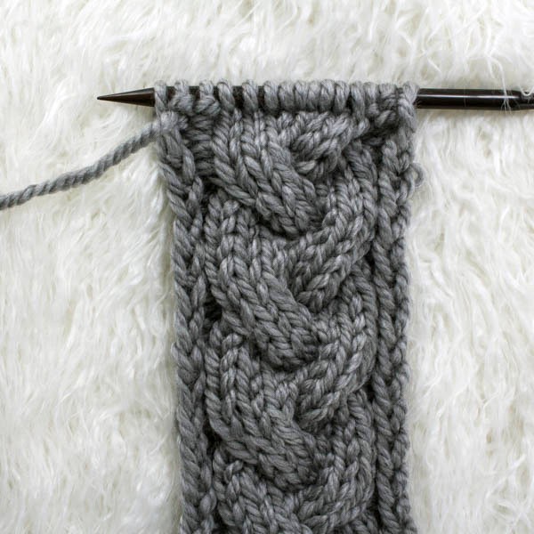 swatch of cable knit stitch