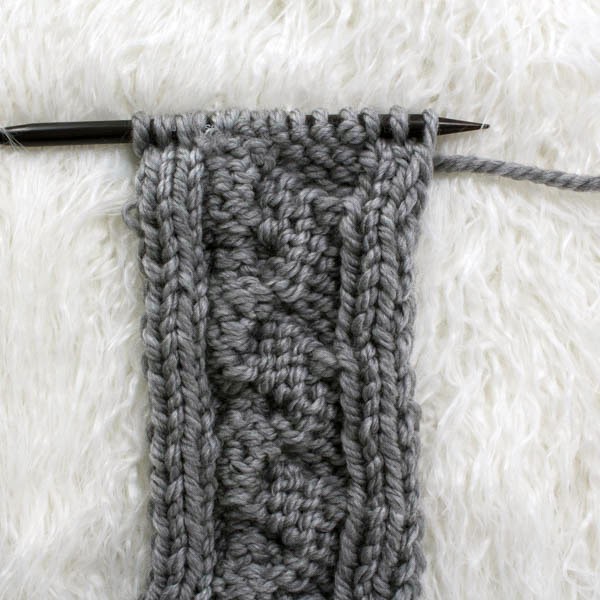 swatch of cable knit stitch