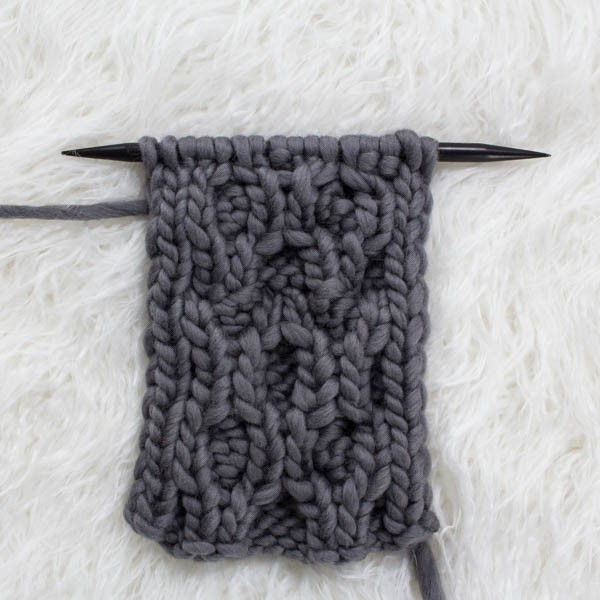 swatch of cable knit stitch