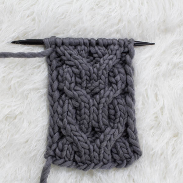 swatch of cable knit stitch