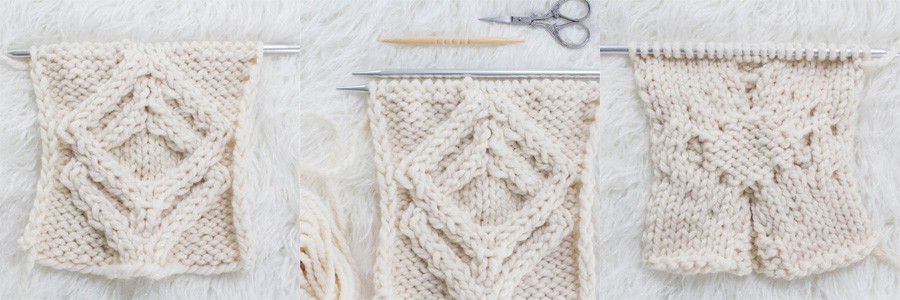 swatch of cable knit stitch