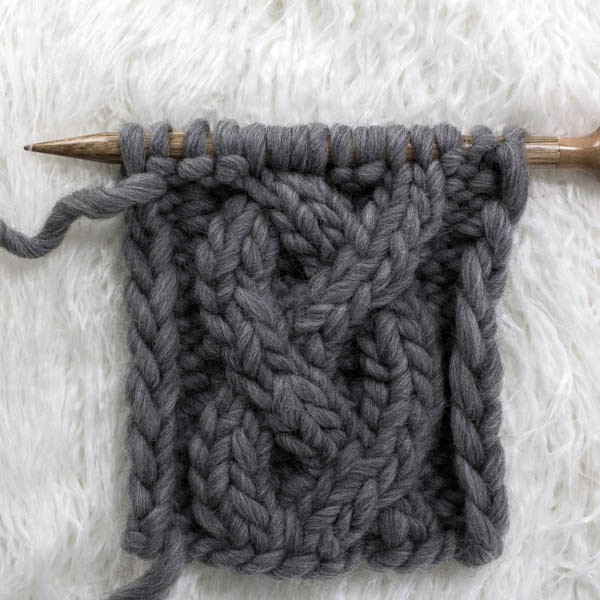 swatch of cable knit stitch