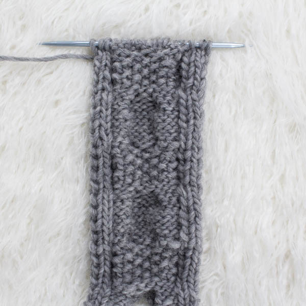 swatch of cable knit stitch