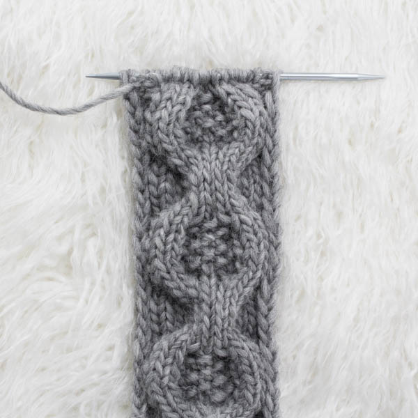 swatch of cable knit stitch