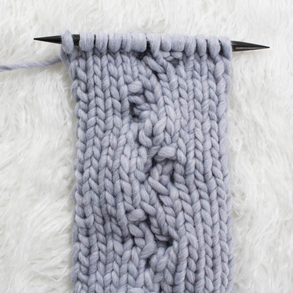 swatch of cable knit stitch