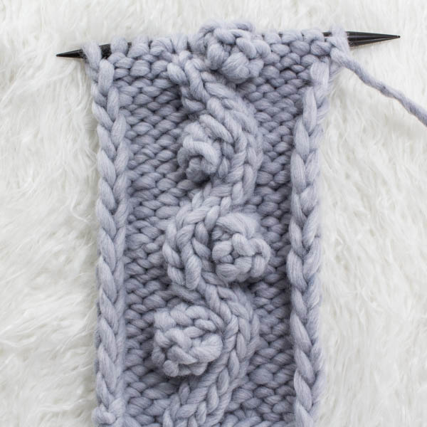 swatch of cable knit stitch