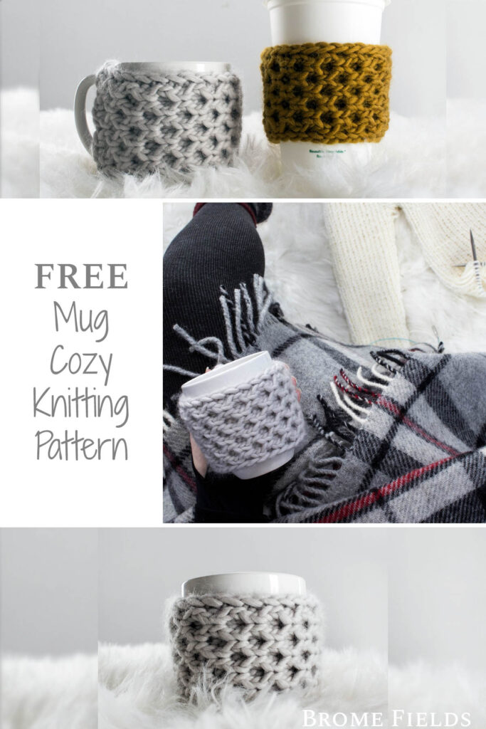 multiple pics of a mug cozy.