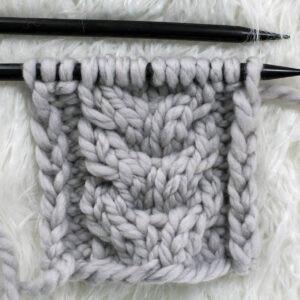Swatch of the Side-by-Side Cable Knitting Stitch Pattern