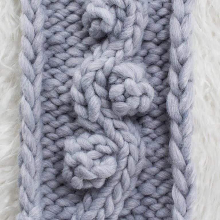 Wavy Bobble Cable Knitting Stitch Pattern