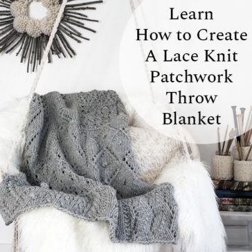 Lace Knit Patchwork Throw Blanket on a Cozy Swing