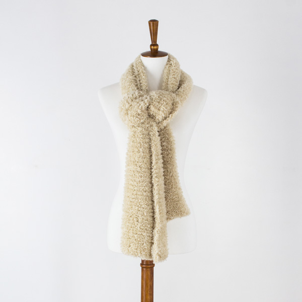 knit scarf on a dress form