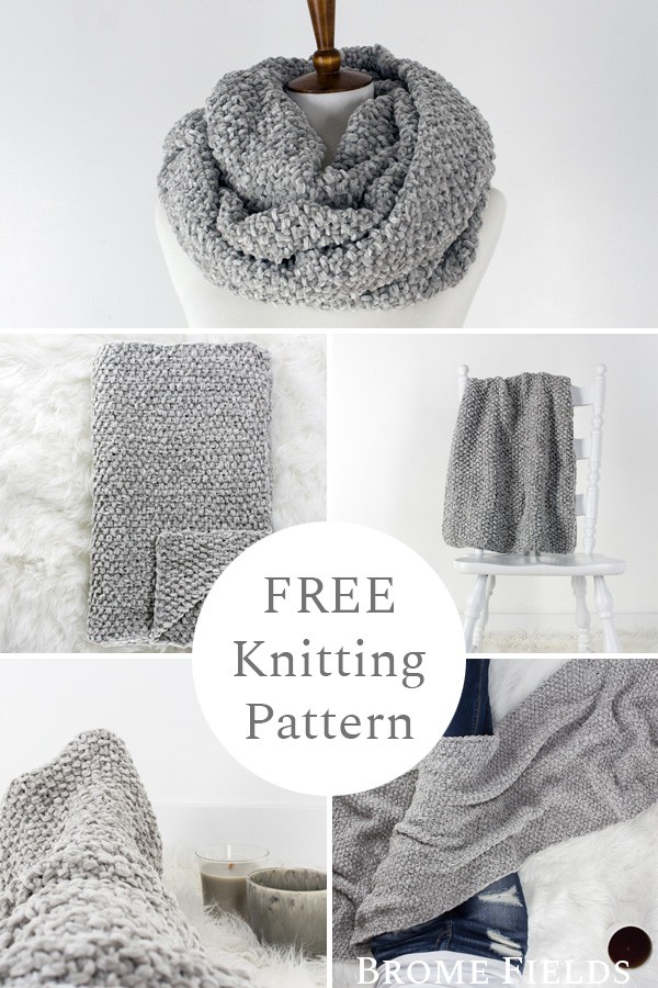 multiple photos of knit scarf