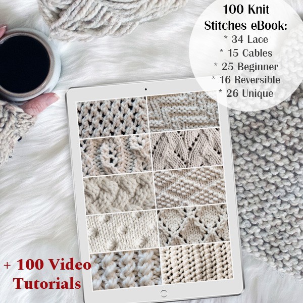 100 Days of Knit Stitches eBook Bundle + 100 Video Tutorials