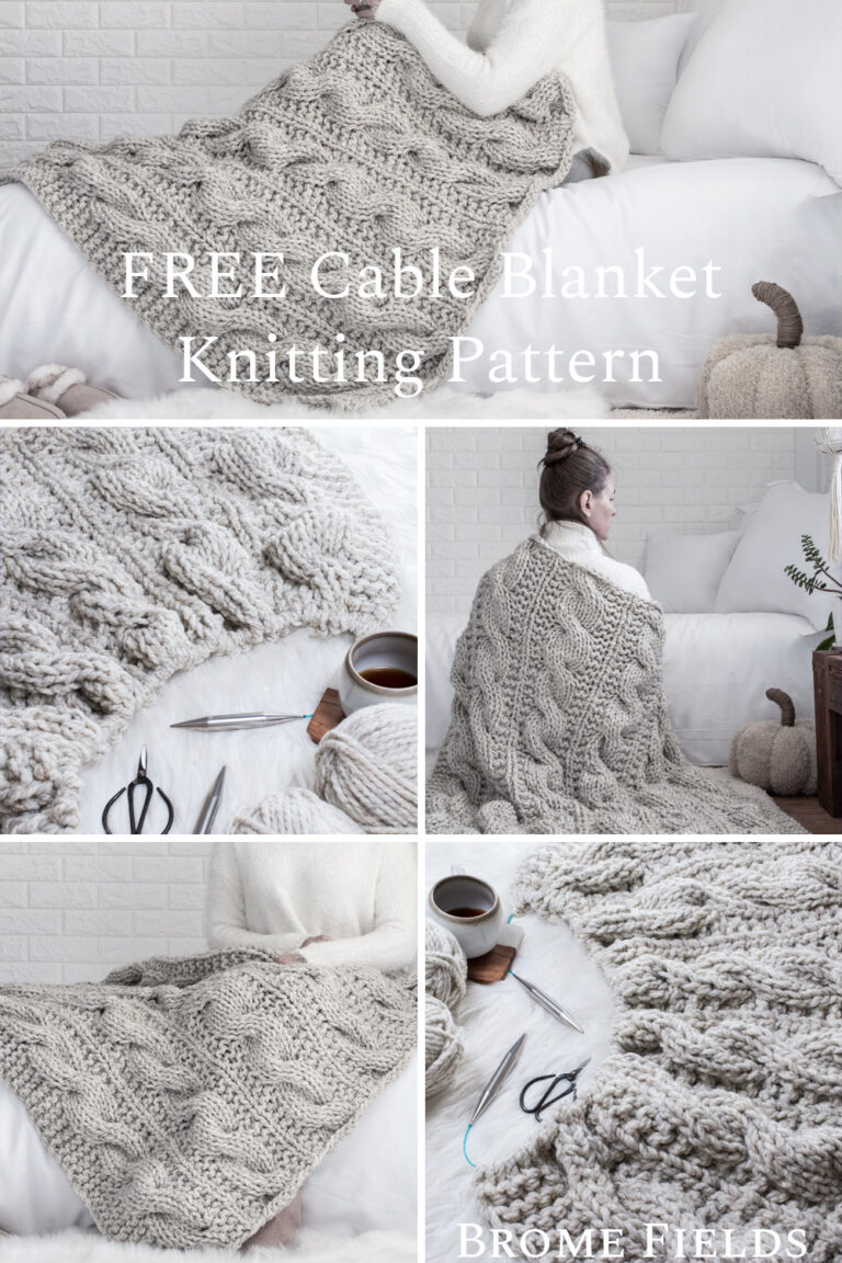 Chunky Cable Knit Blanket Free Knitting Pattern