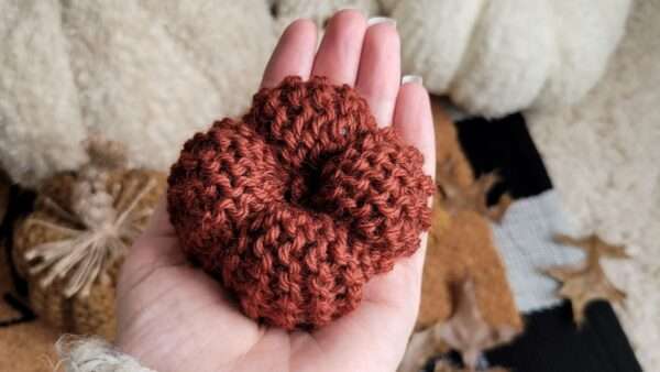 mini knitted pumpkin
