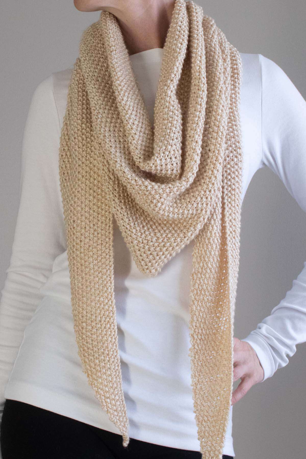 stockinette stitch triangle shawl