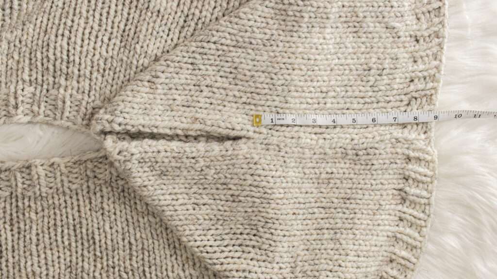 close up of the side seam