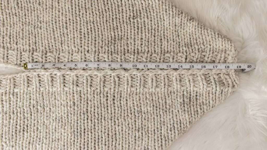 close up of the top seam