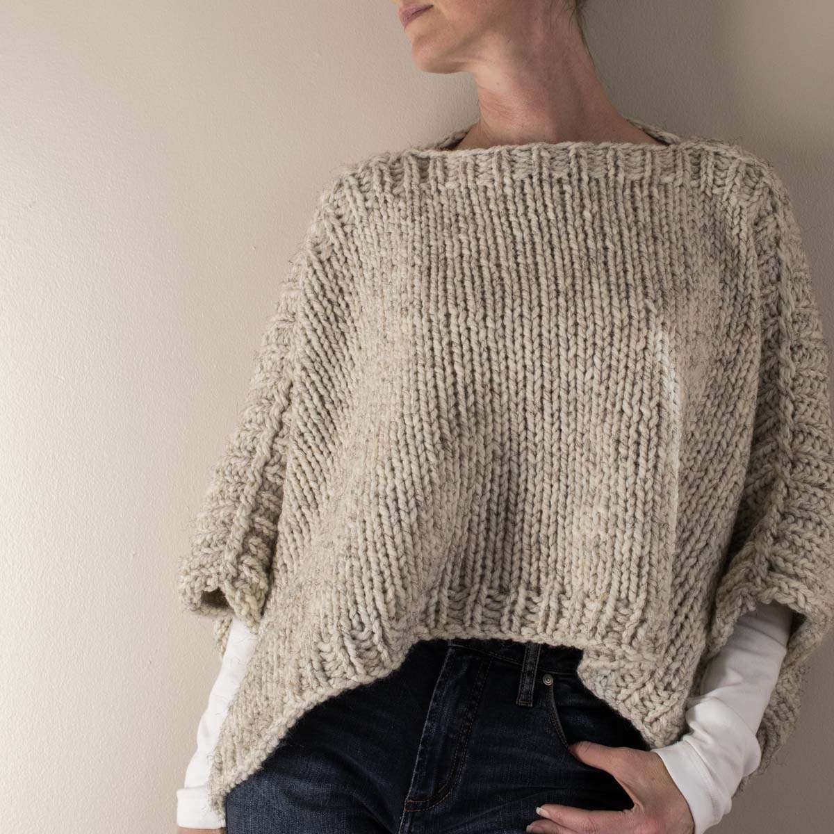 Chunky Poncho Sweater Knitting Pattern