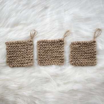 3 jute knitted dish scrubbers