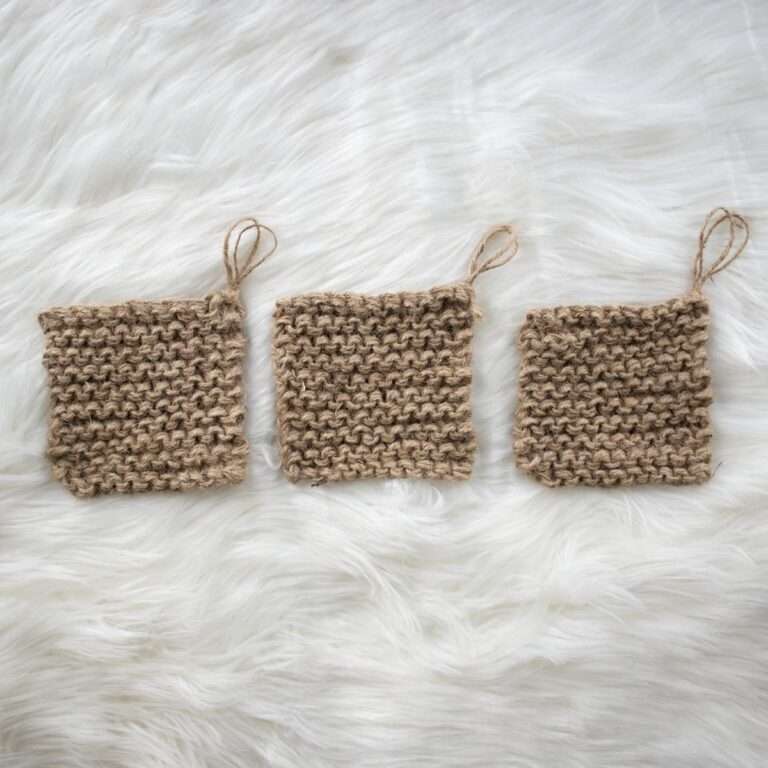 3 jute knitted dish scrubbers