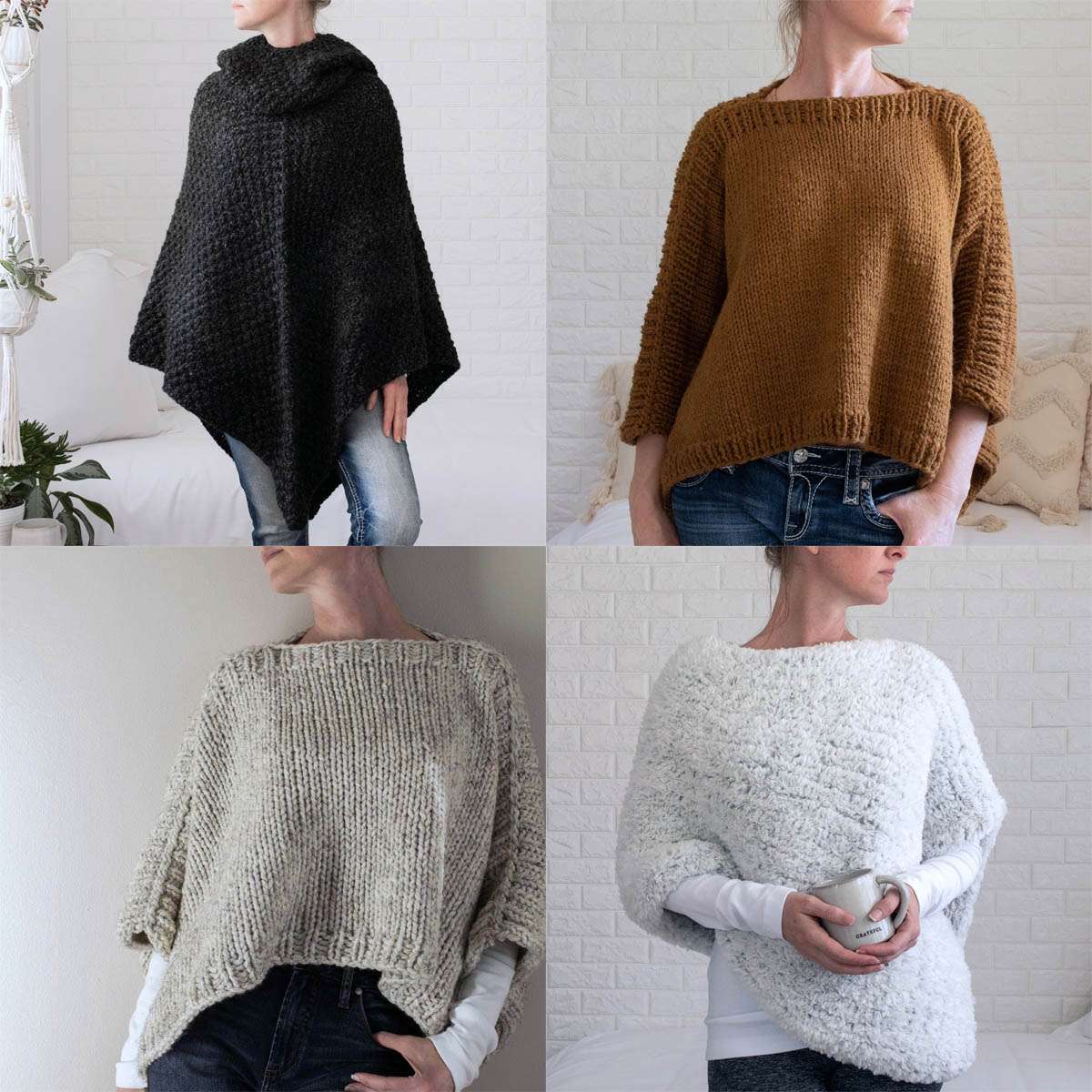 Poncho Knitting Patterns : Yourself Cozy