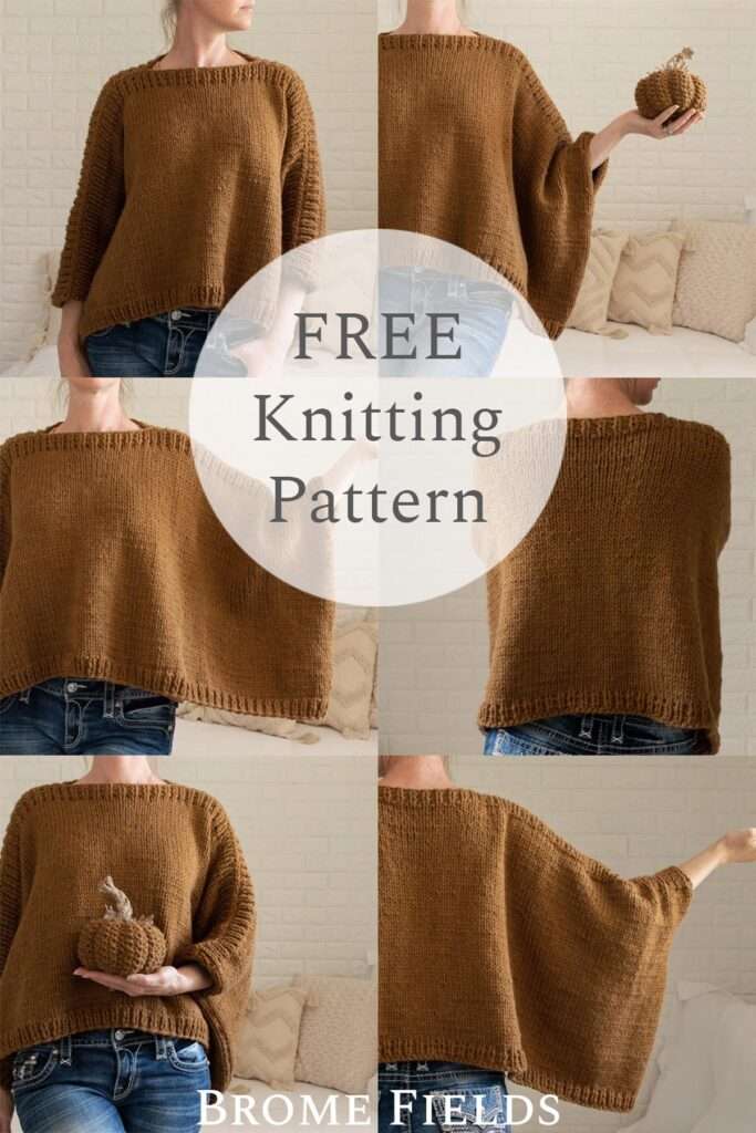 Modern Poncho Knitting Pattern : Free